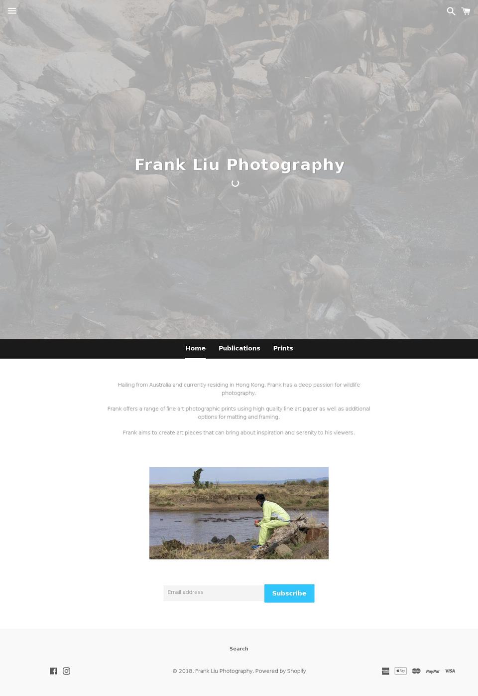 frankliuphotography.com — Shopify storefront screenshot