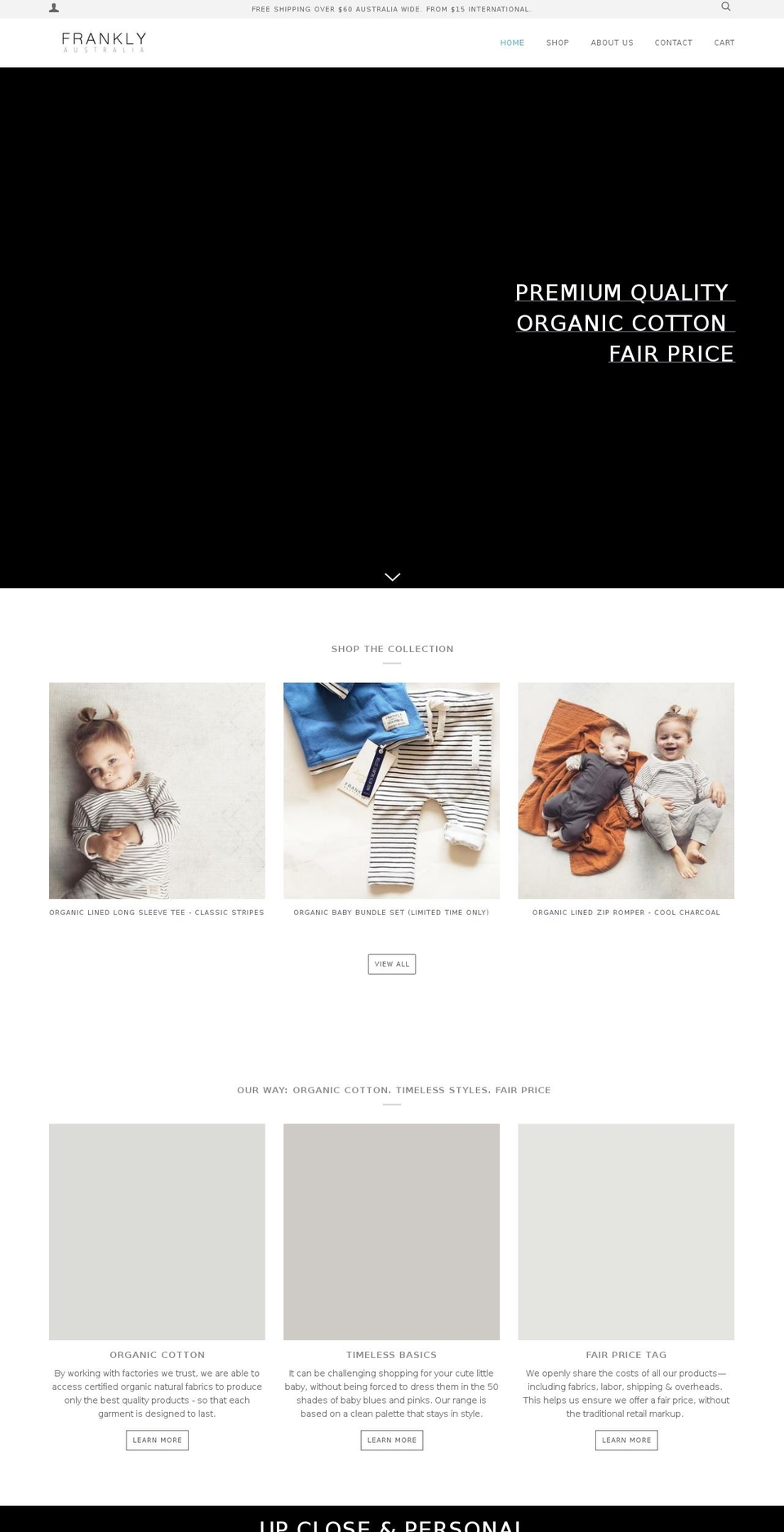 franklyaustralia.com — Shopify storefront screenshot