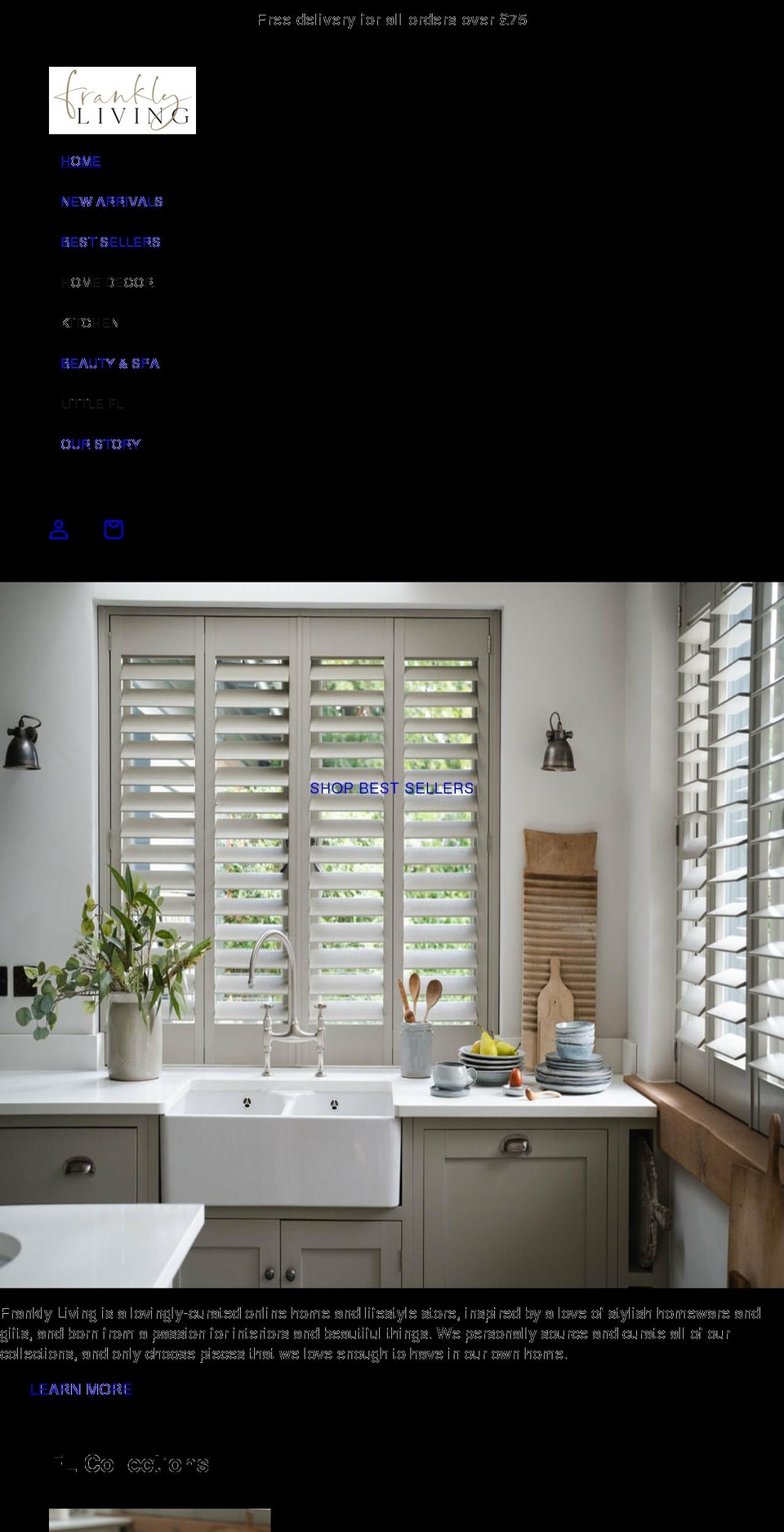 franklyliving.co.uk shopify website screenshot