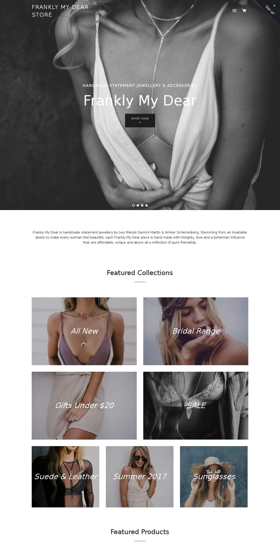 franklymydearstore.com shopify website screenshot