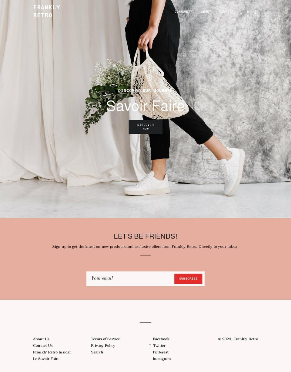 franklyretro.com shopify website screenshot