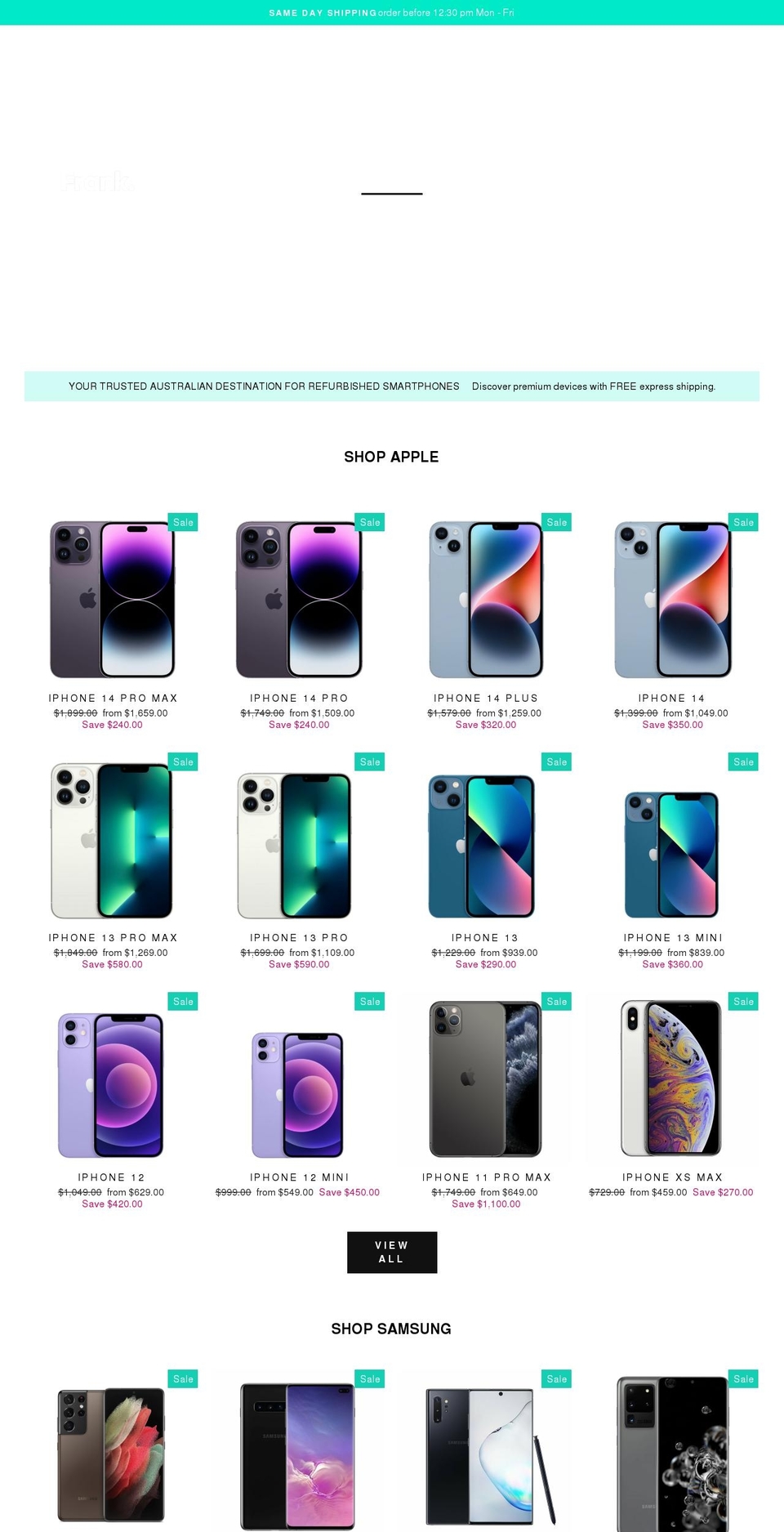 frankmobile.com.au shopify website screenshot