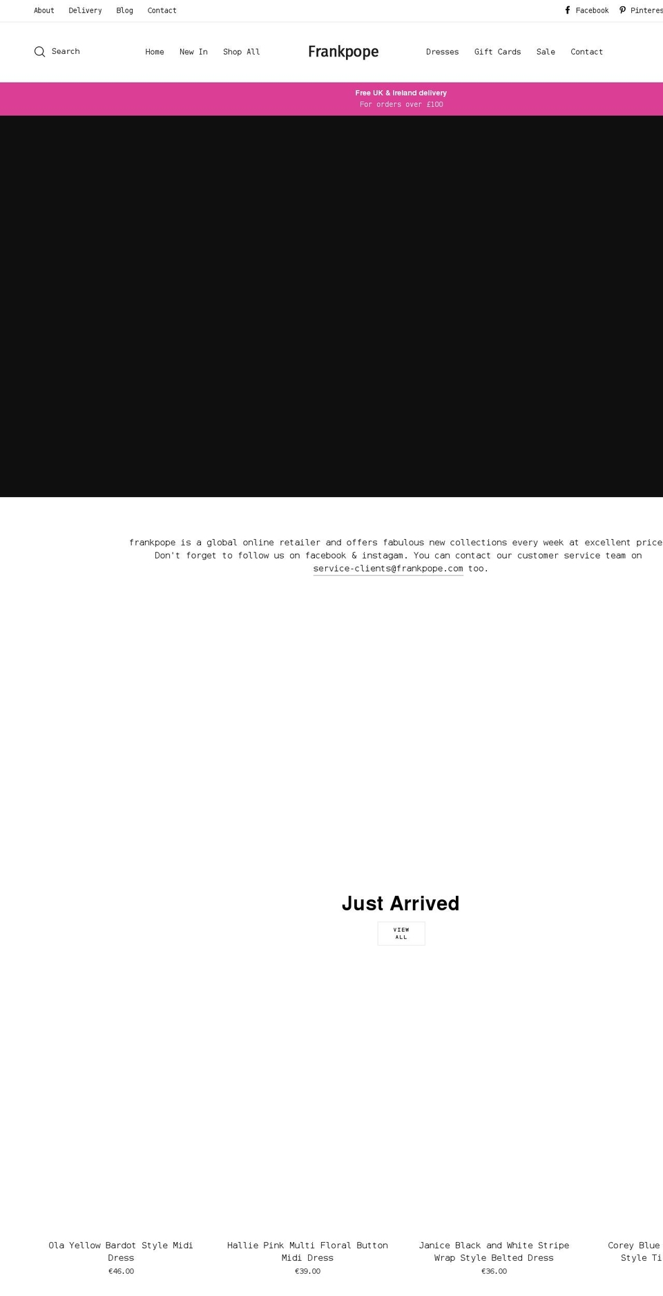 frankpope.com shopify website screenshot