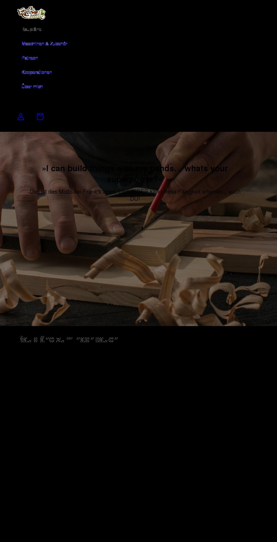 franks-shed.com shopify website screenshot