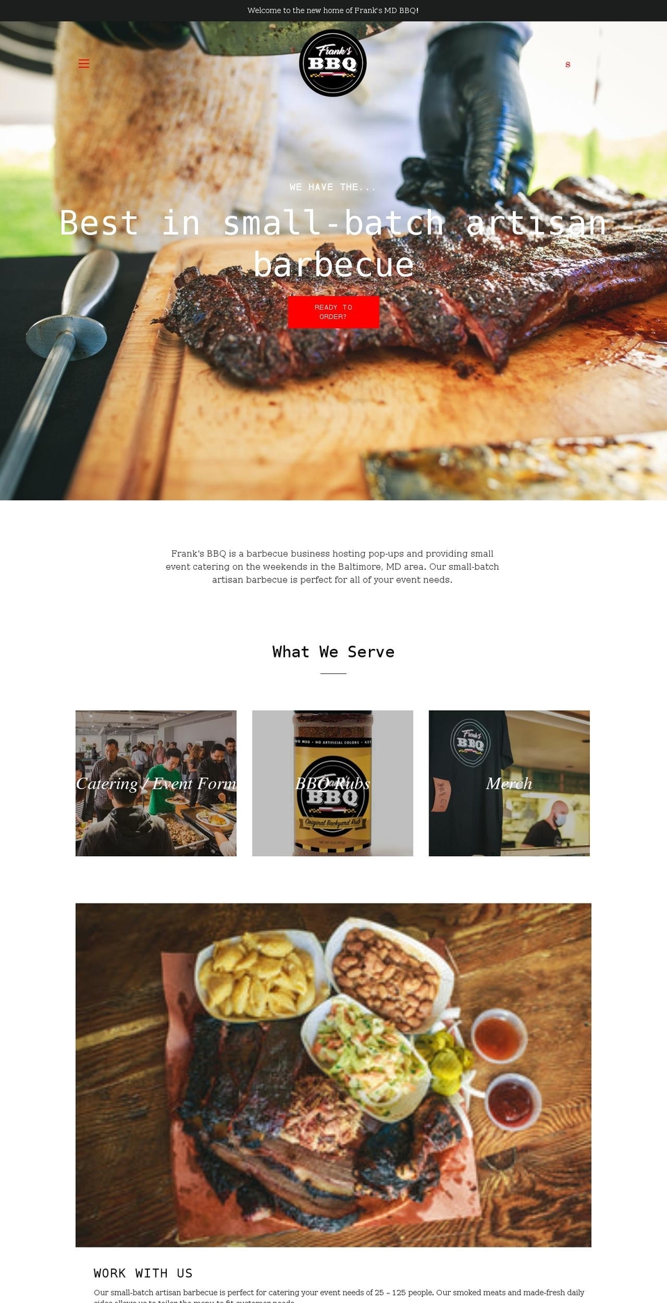 franksmdbbq.com shopify website screenshot