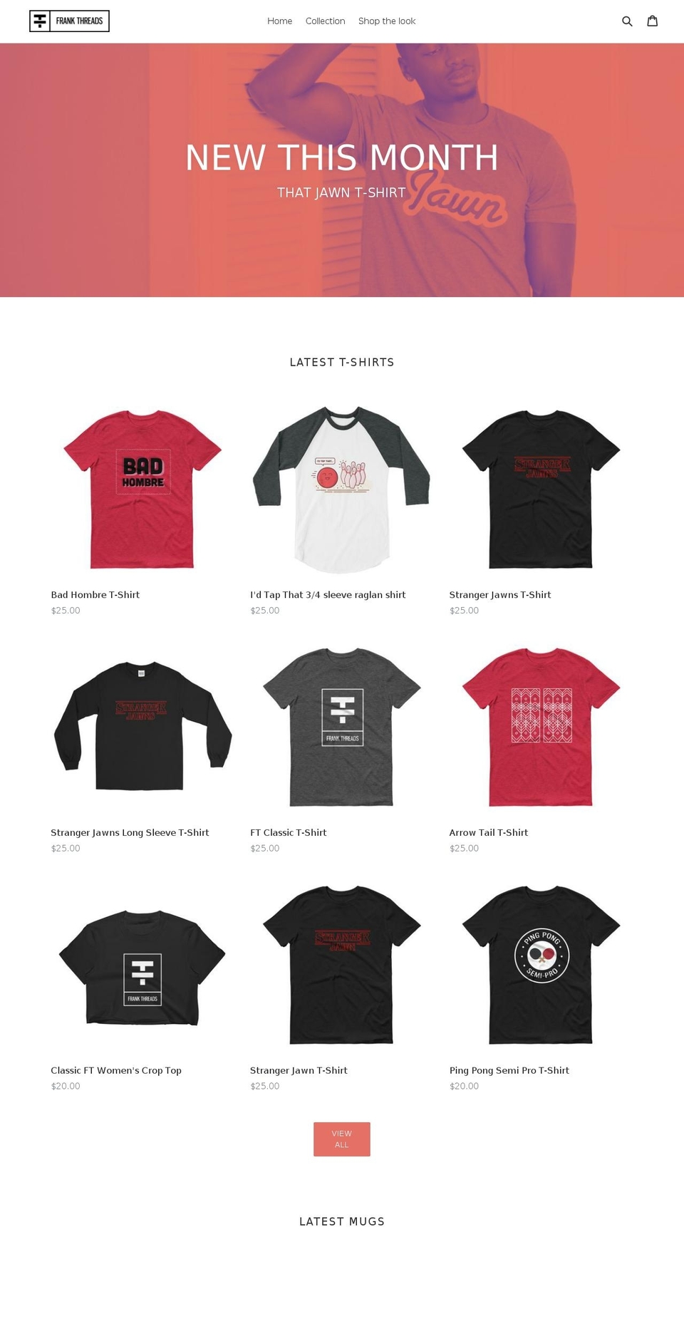 frankthreads.com shopify website screenshot