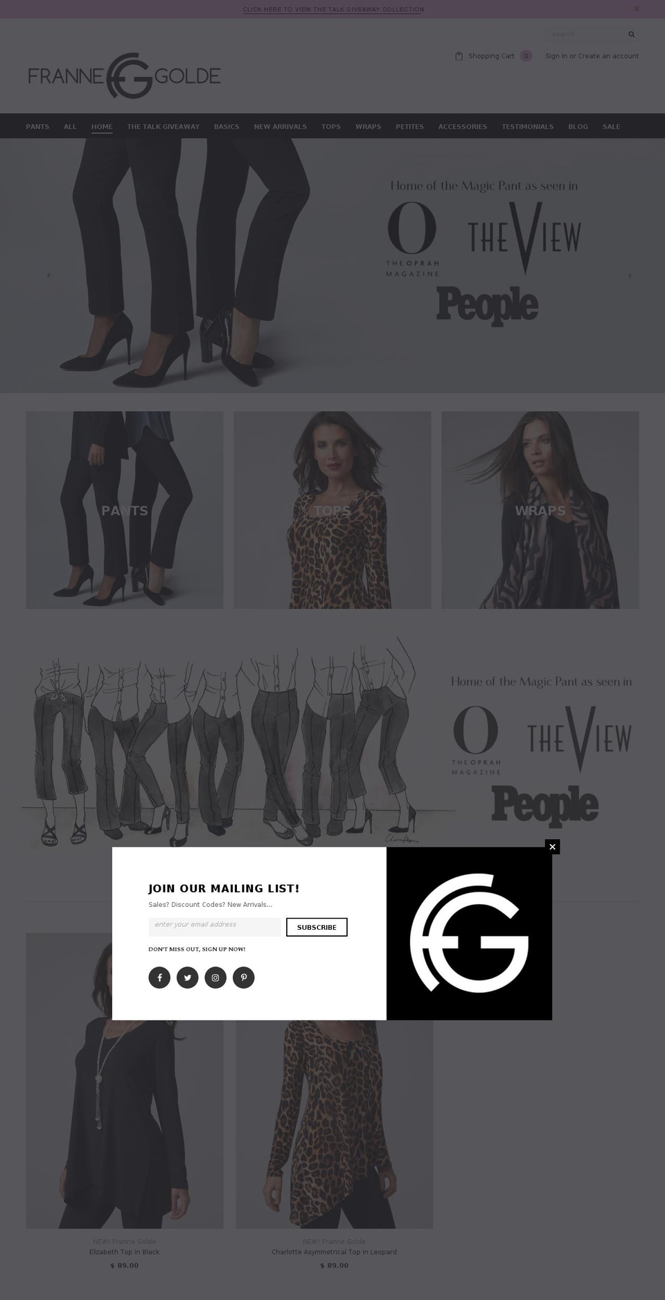 frannescloset.com — Shopify storefront screenshot