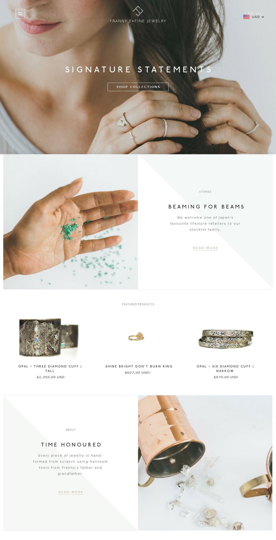 frannyejewelry.com shopify website screenshot