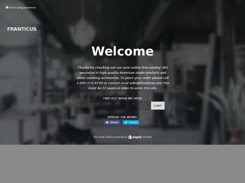 franticus.com — Shopify storefront screenshot