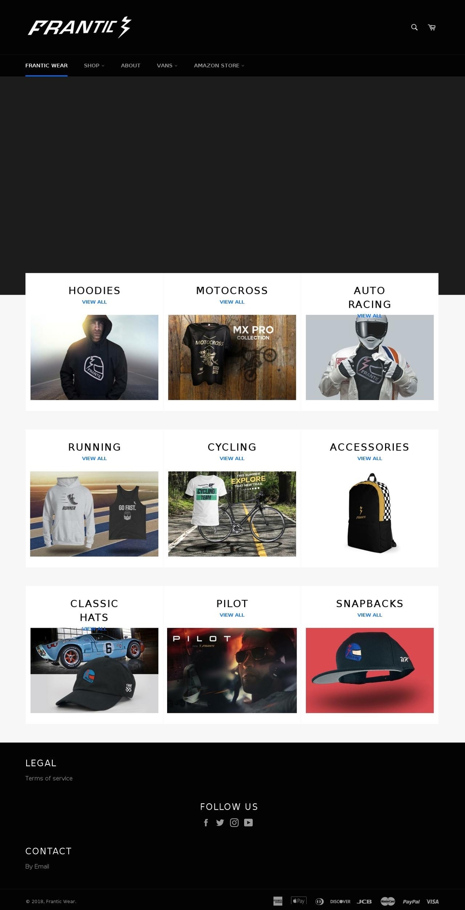 franticwear.com shopify website screenshot