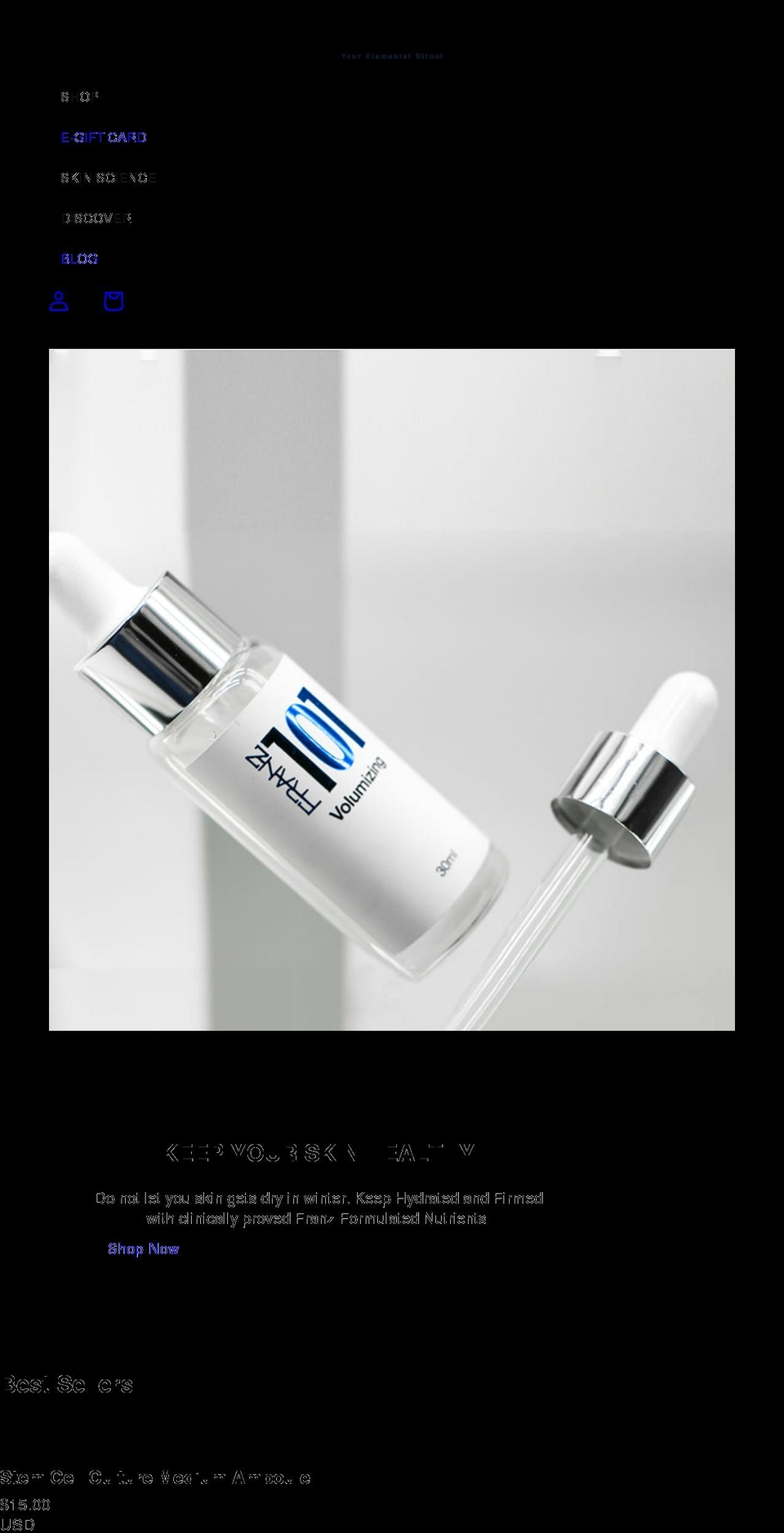 franzskincareusa.com shopify website screenshot