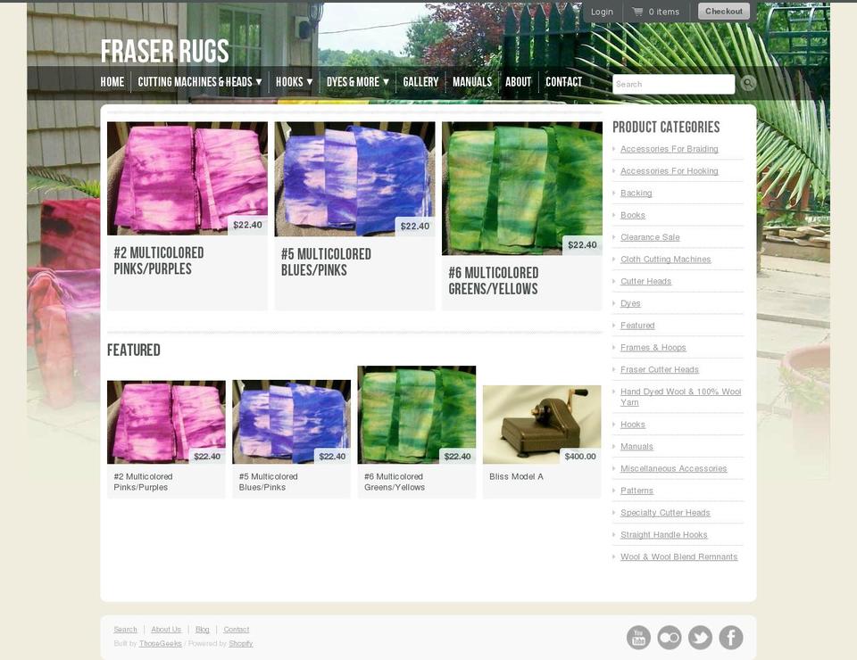 fraserrug.info shopify website screenshot