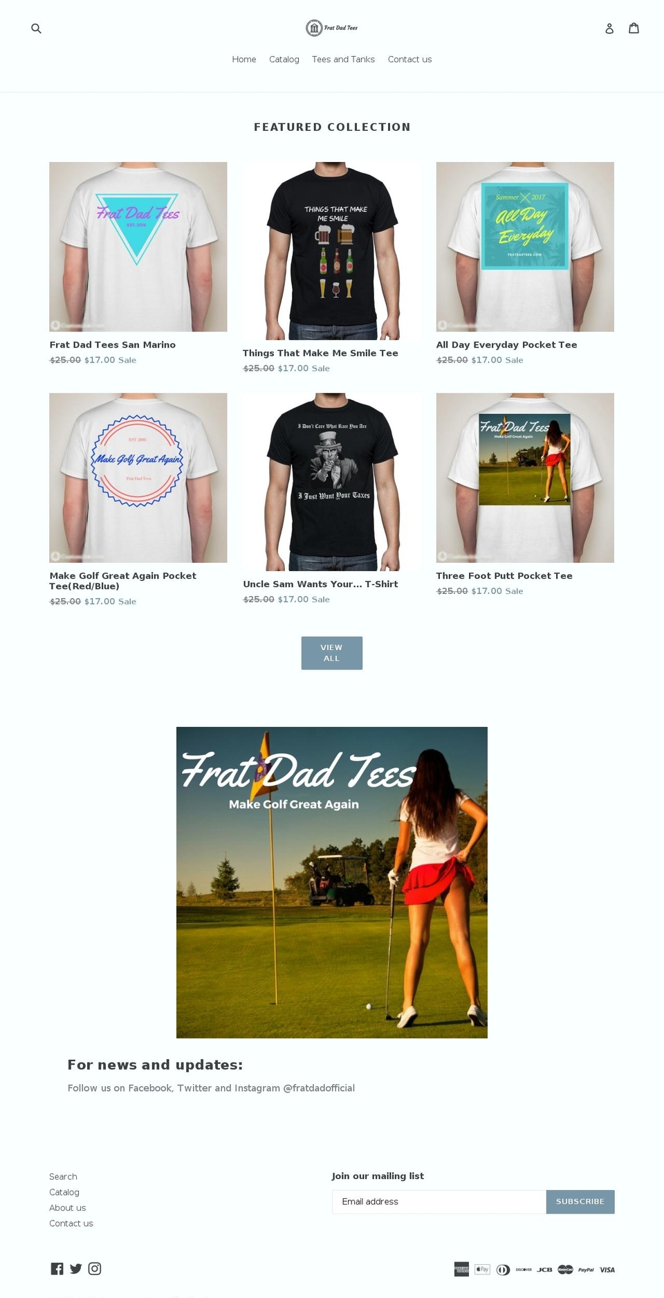 fratdadtees.com — Shopify storefront screenshot