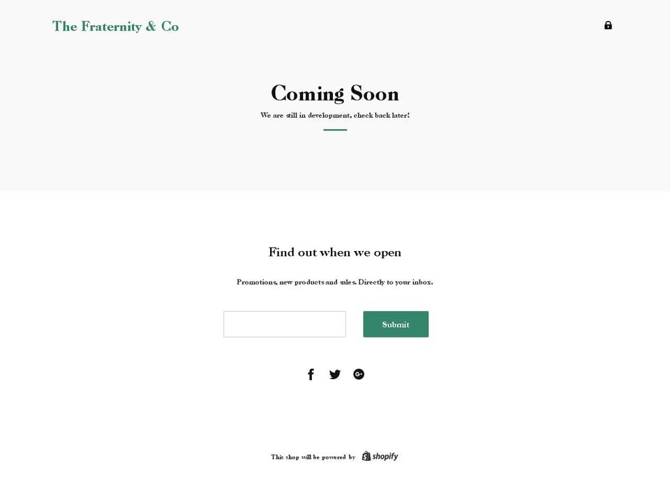 fraternityco.com — Shopify storefront screenshot