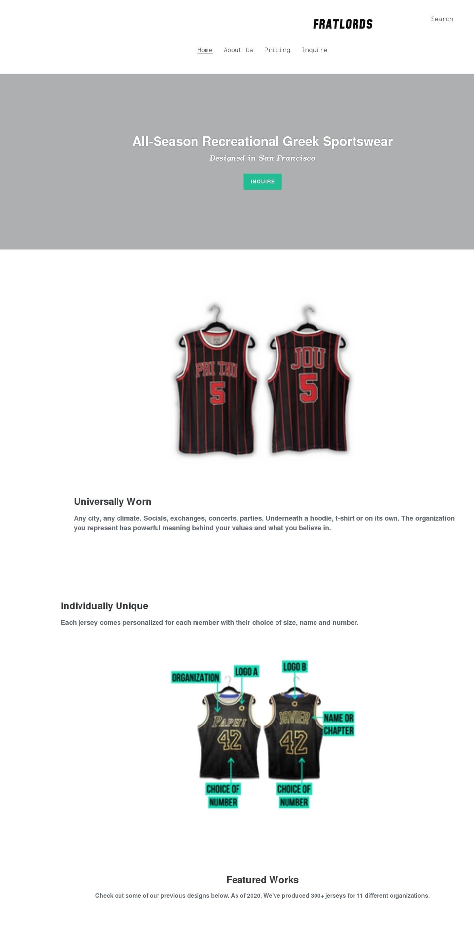 fratlords.com shopify website screenshot