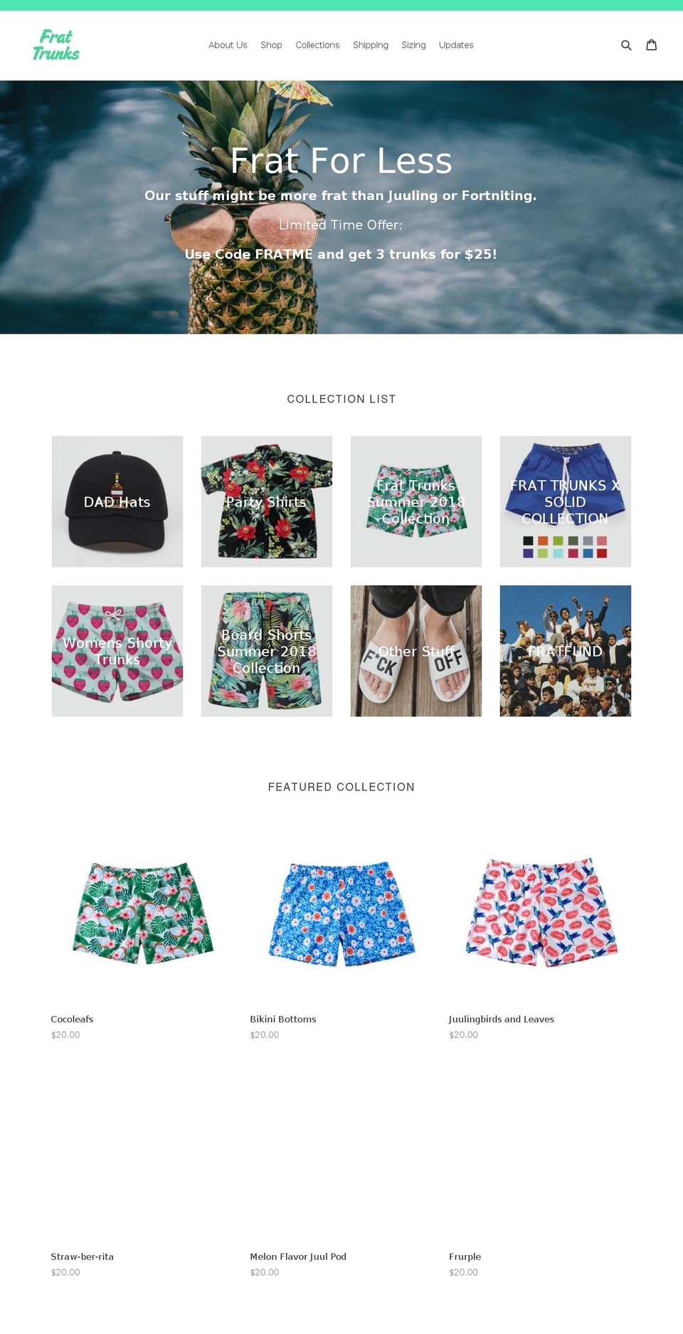 frattrunks.com — Shopify storefront screenshot
