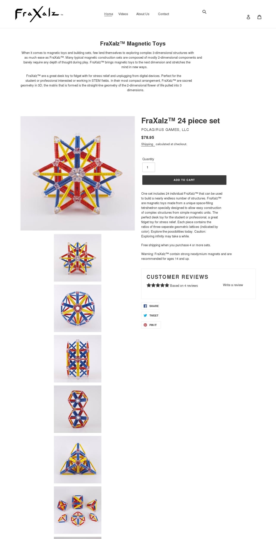fraxalz.com shopify website screenshot