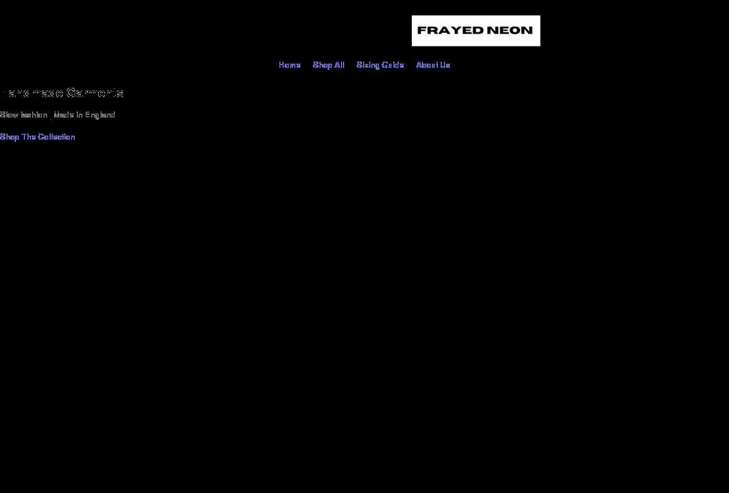 frayedneon.co.uk shopify website screenshot