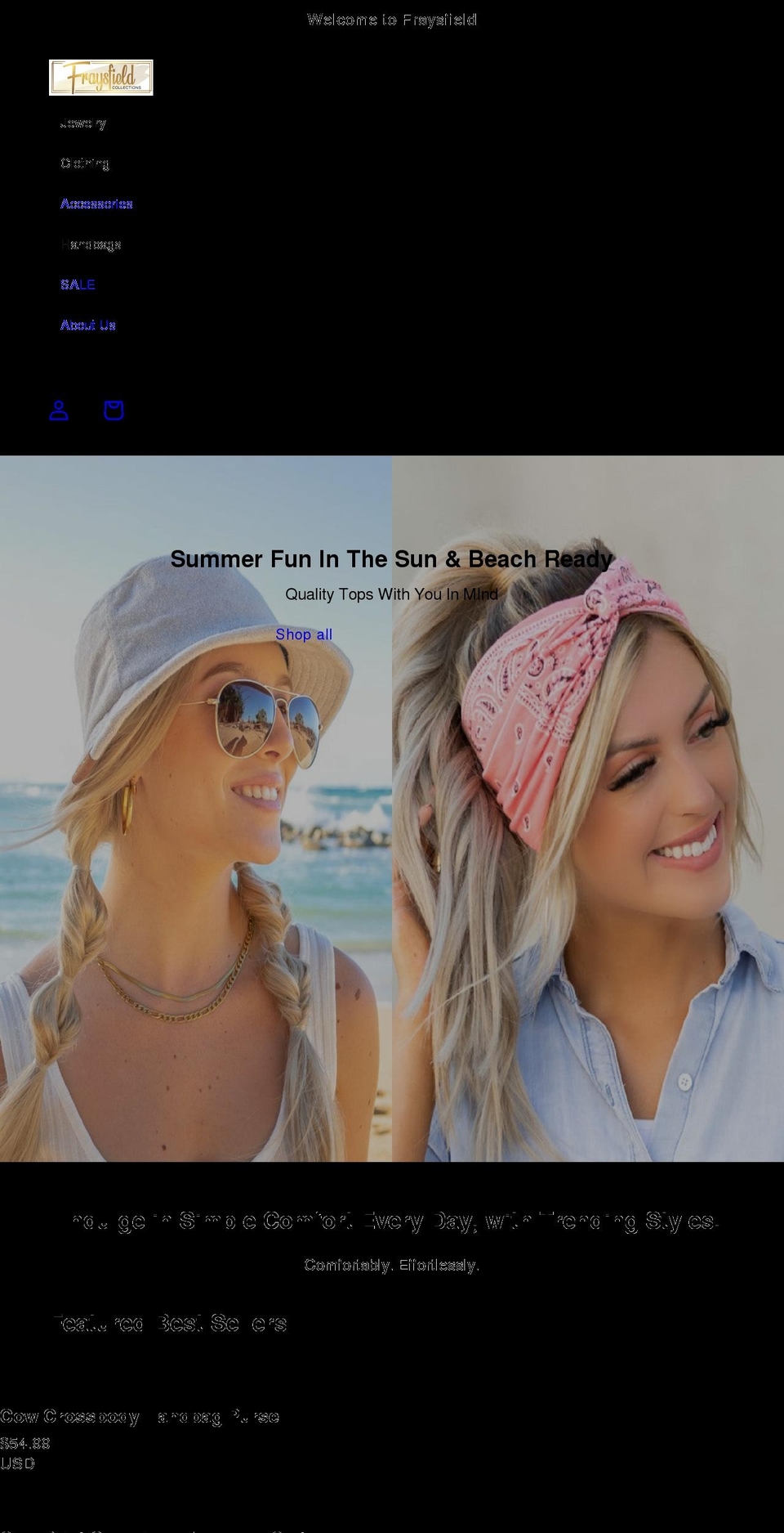 fraysfield.com shopify website screenshot