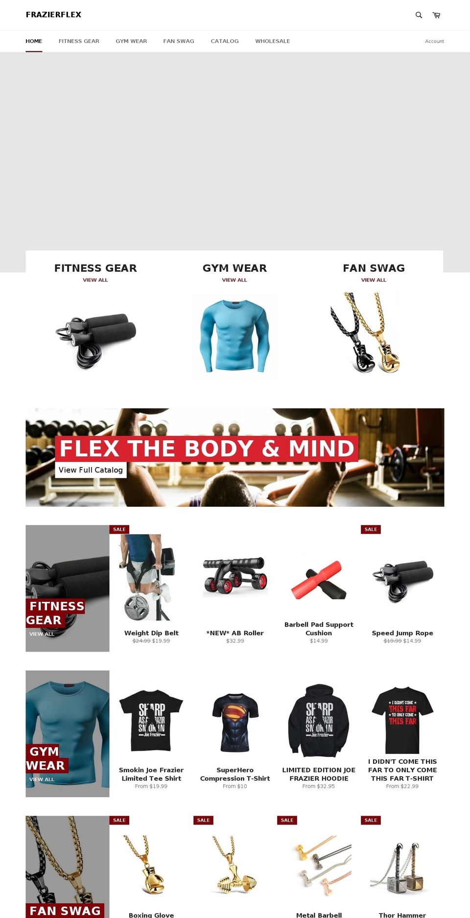 frazierflex.com — Shopify storefront screenshot