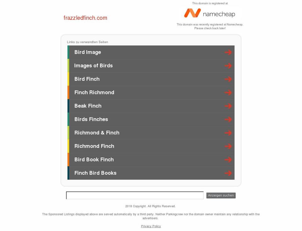 frazzledfinch.com — Shopify storefront screenshot