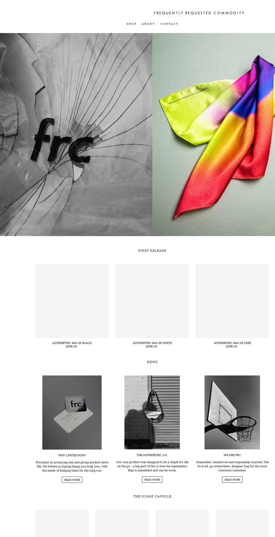 frcstudios.com shopify website screenshot