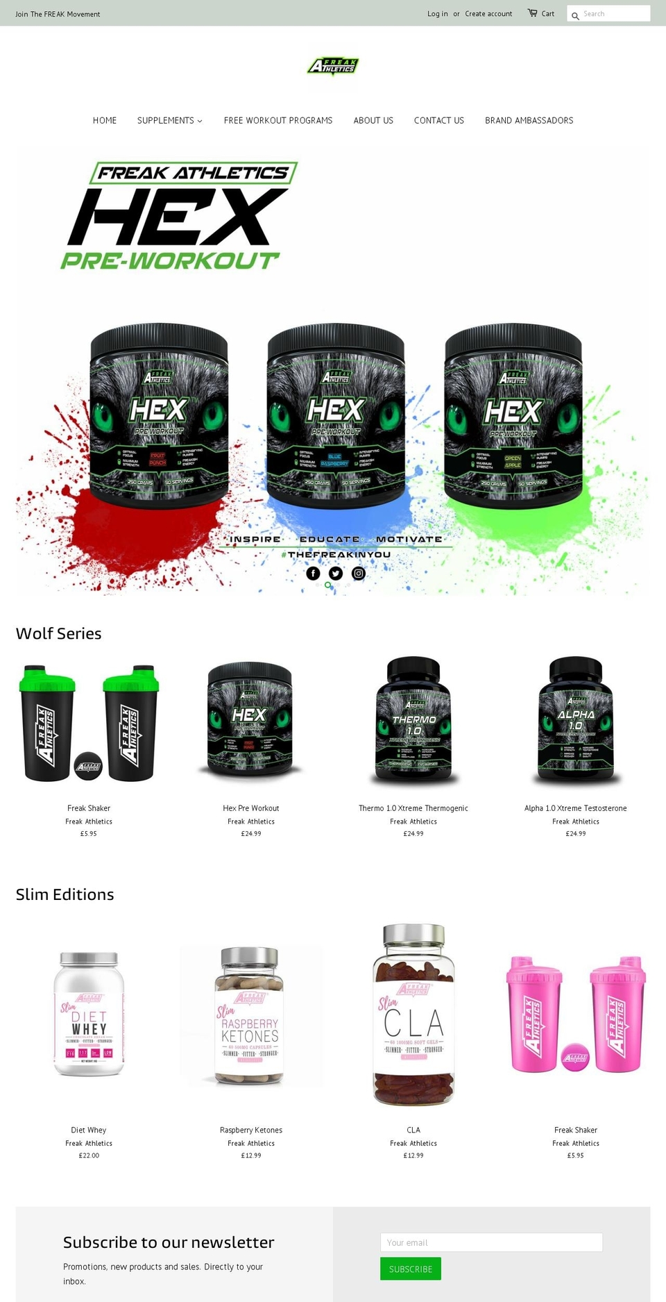 freakathletics.co.uk shopify website screenshot