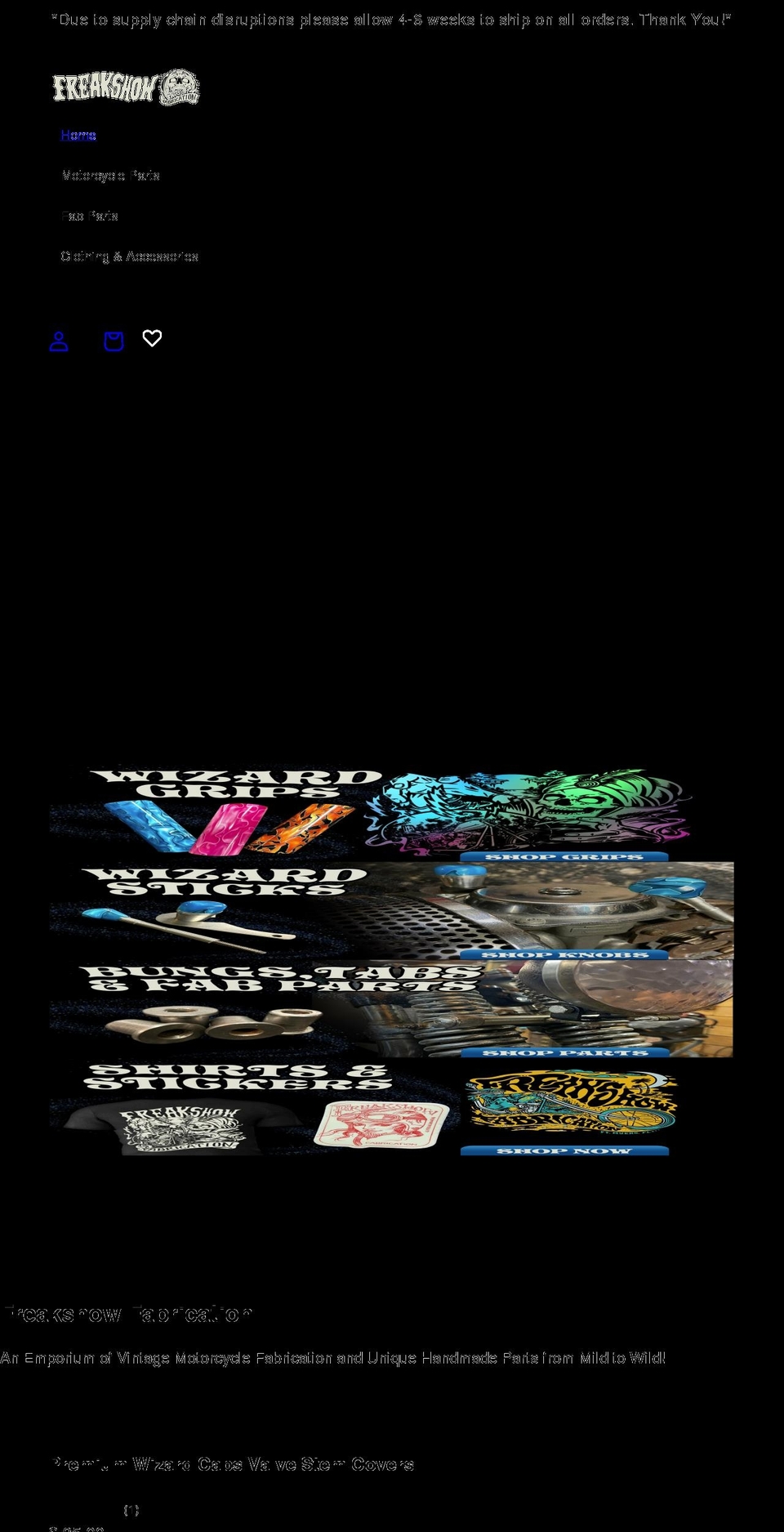 freakshowfab.com shopify website screenshot