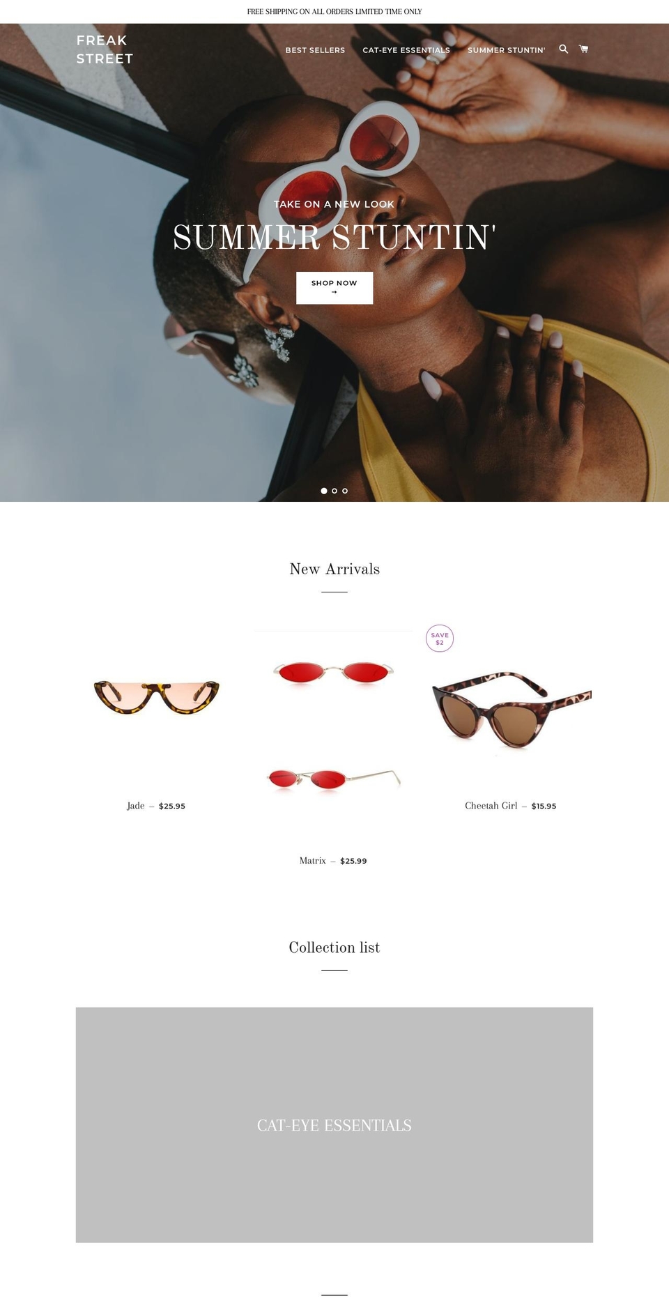 freakstreetwear.com — Shopify storefront screenshot