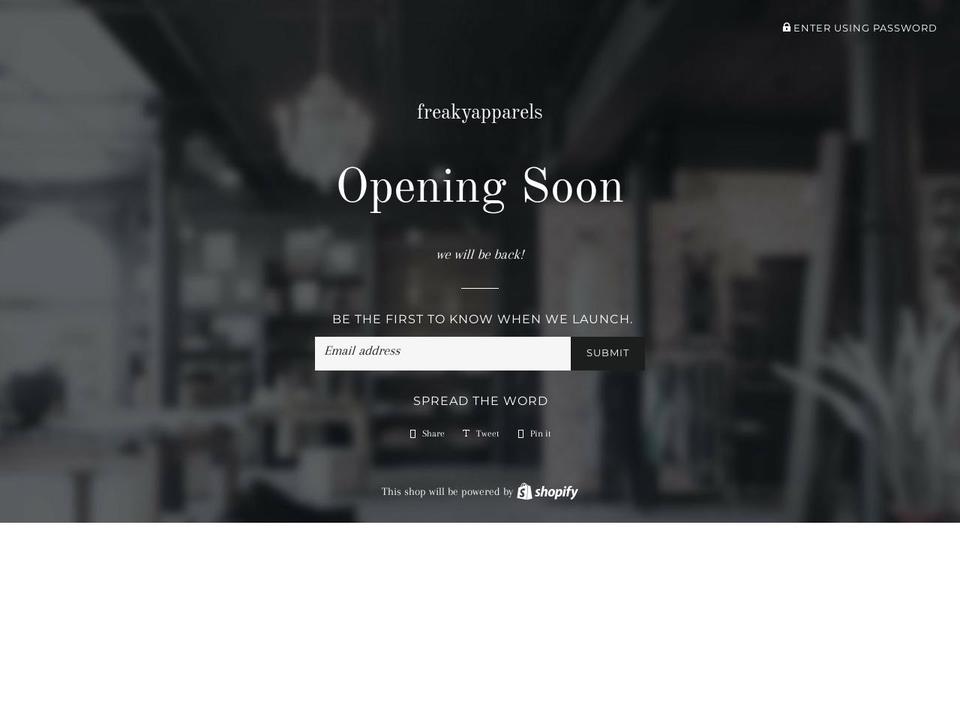 freakyapparels.com — Shopify storefront screenshot