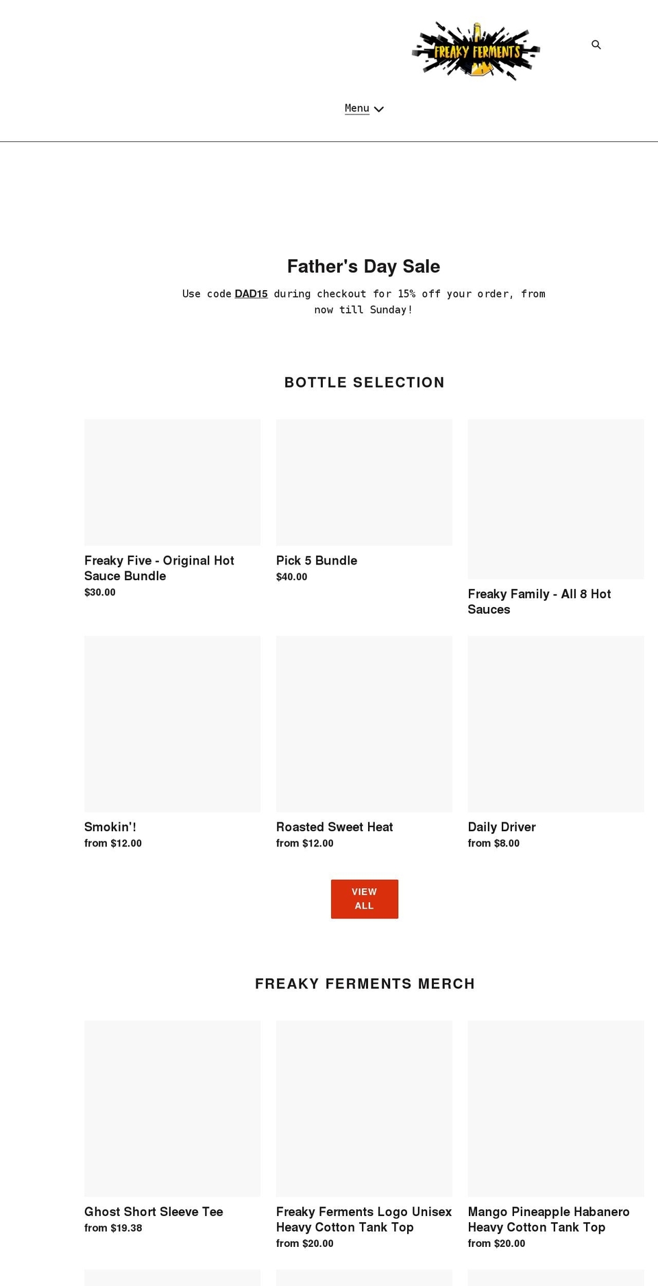 freakyferments.com shopify website screenshot