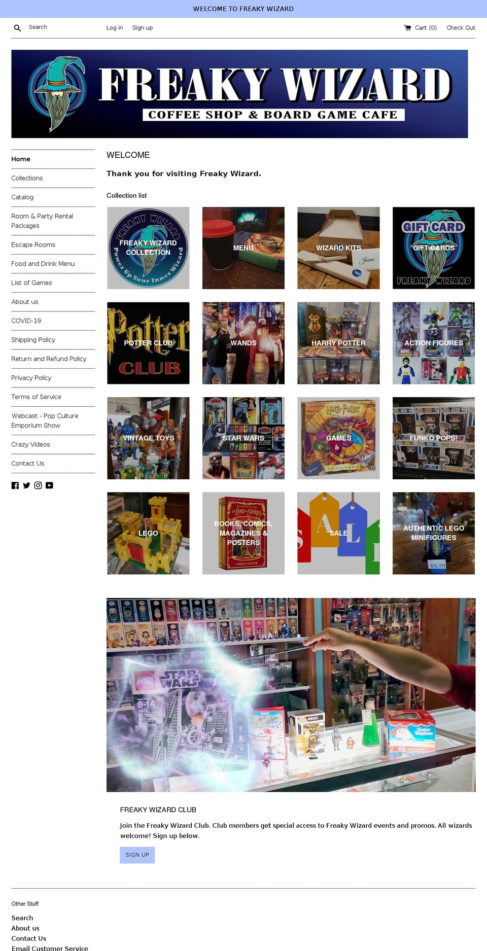 freakywizard.com shopify website screenshot