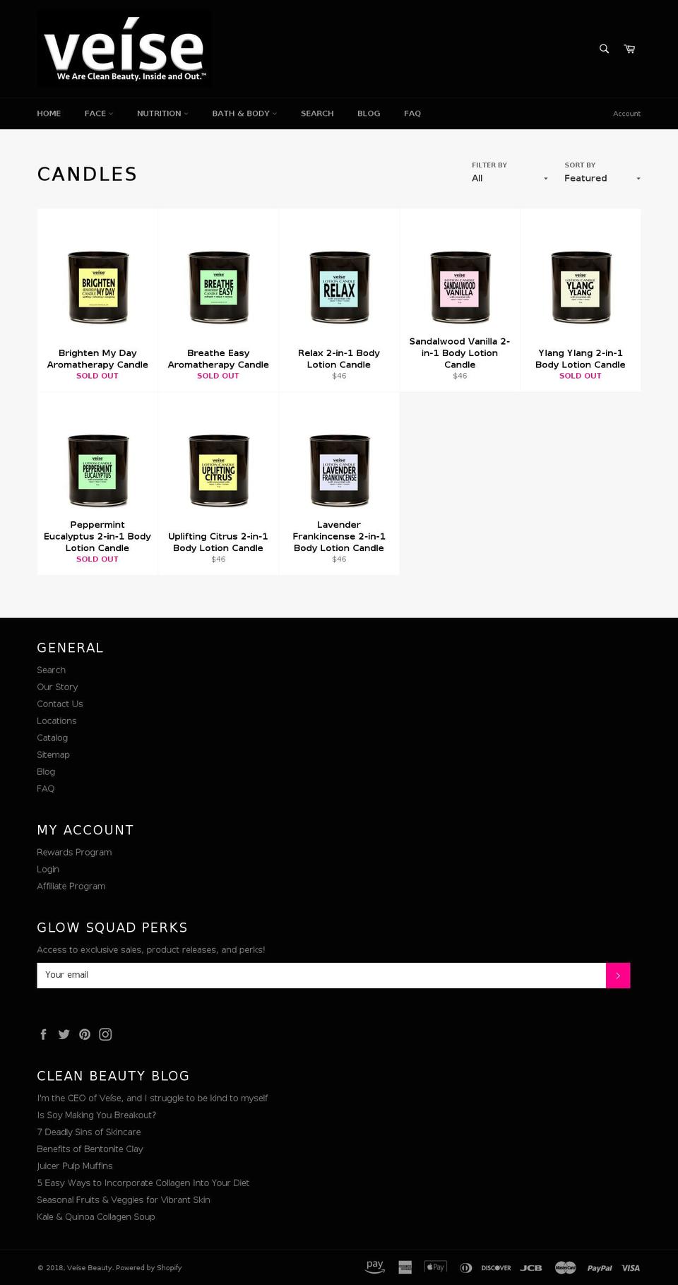frecandles.com — Shopify storefront screenshot