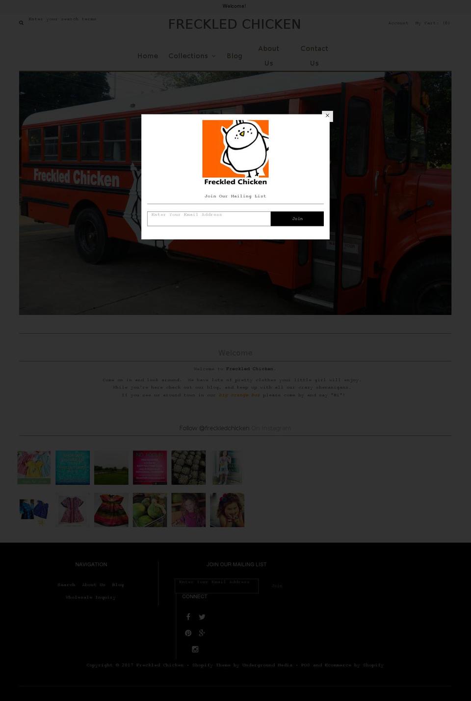 freckledchicken.com shopify website screenshot