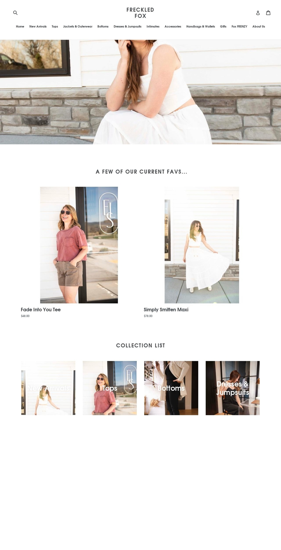 freckledfox.com shopify website screenshot