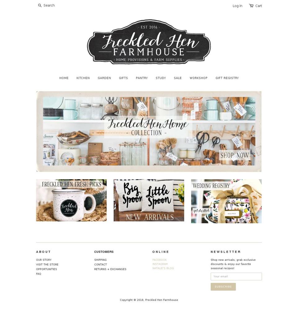 freckledhenfarm.com — Shopify storefront screenshot