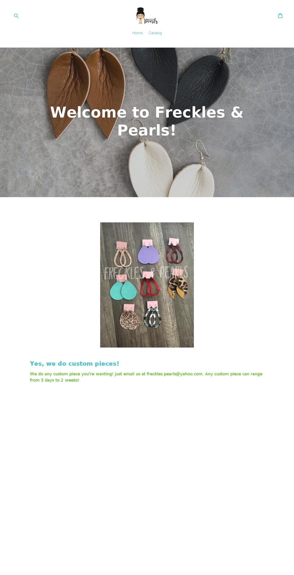 frecklesandpearls.com shopify website screenshot