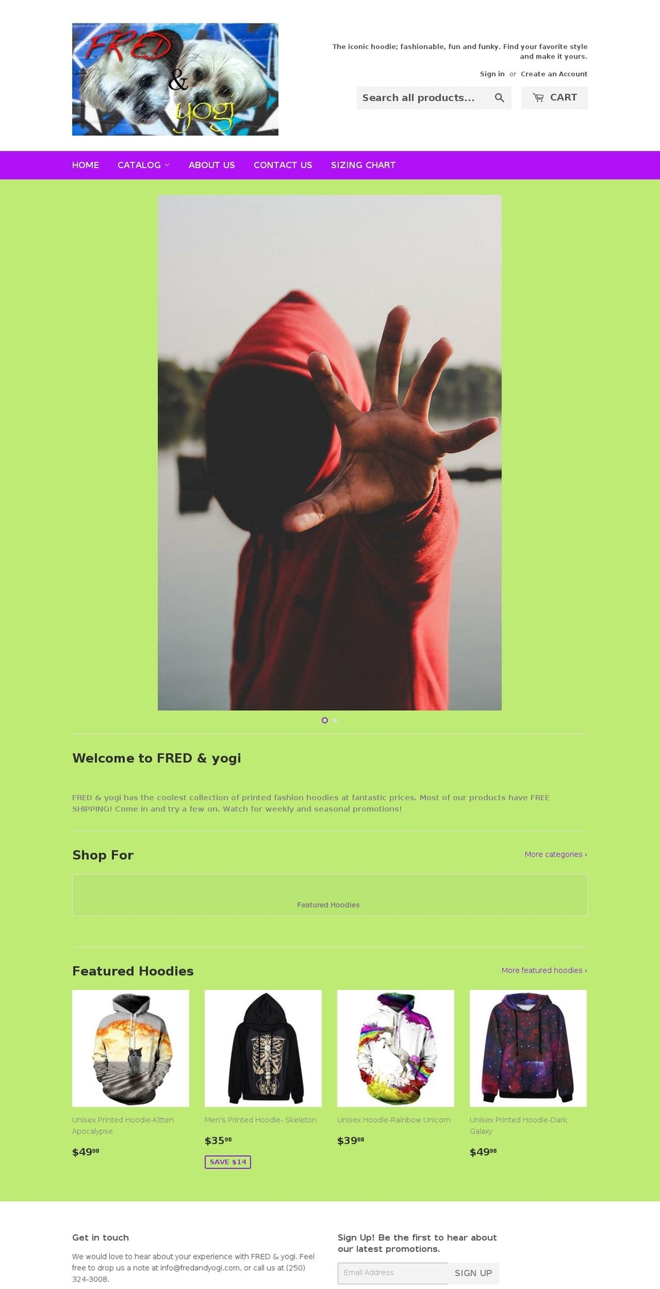 fredandyogi.com — Shopify storefront screenshot