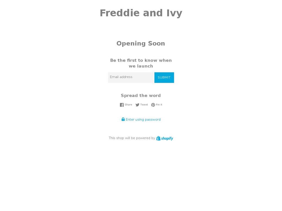 freddieandivy.com — Shopify storefront screenshot
