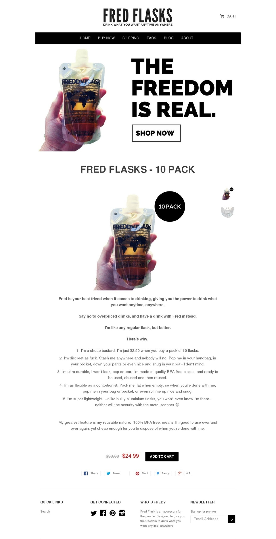 FREDDY Shopify theme site example freddyflasks.com