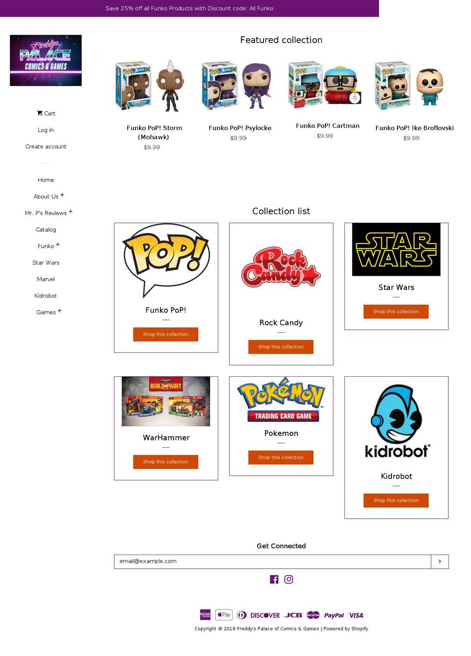 freddyspalace.com — Shopify storefront screenshot