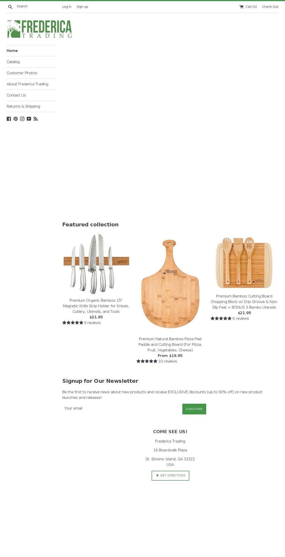 fredericatrading.com shopify website screenshot