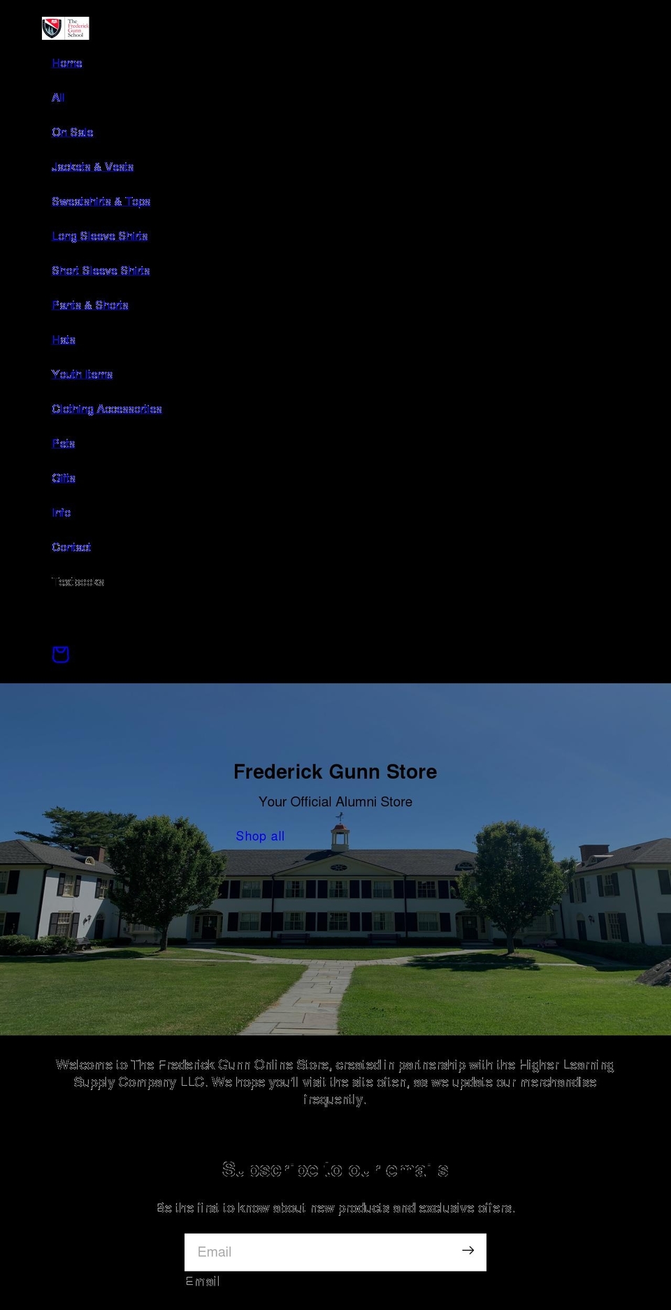 frederickgunnbookstore.com shopify website screenshot