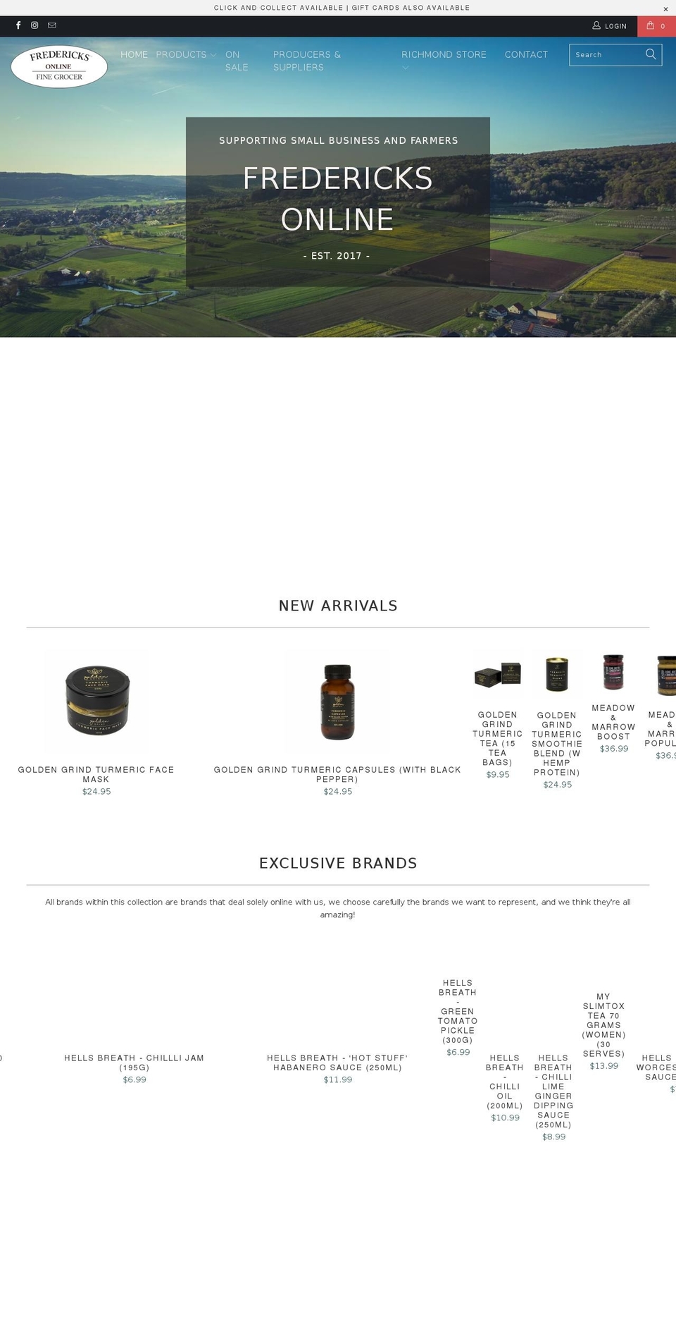 fredericksrichmond.com.au shopify website screenshot