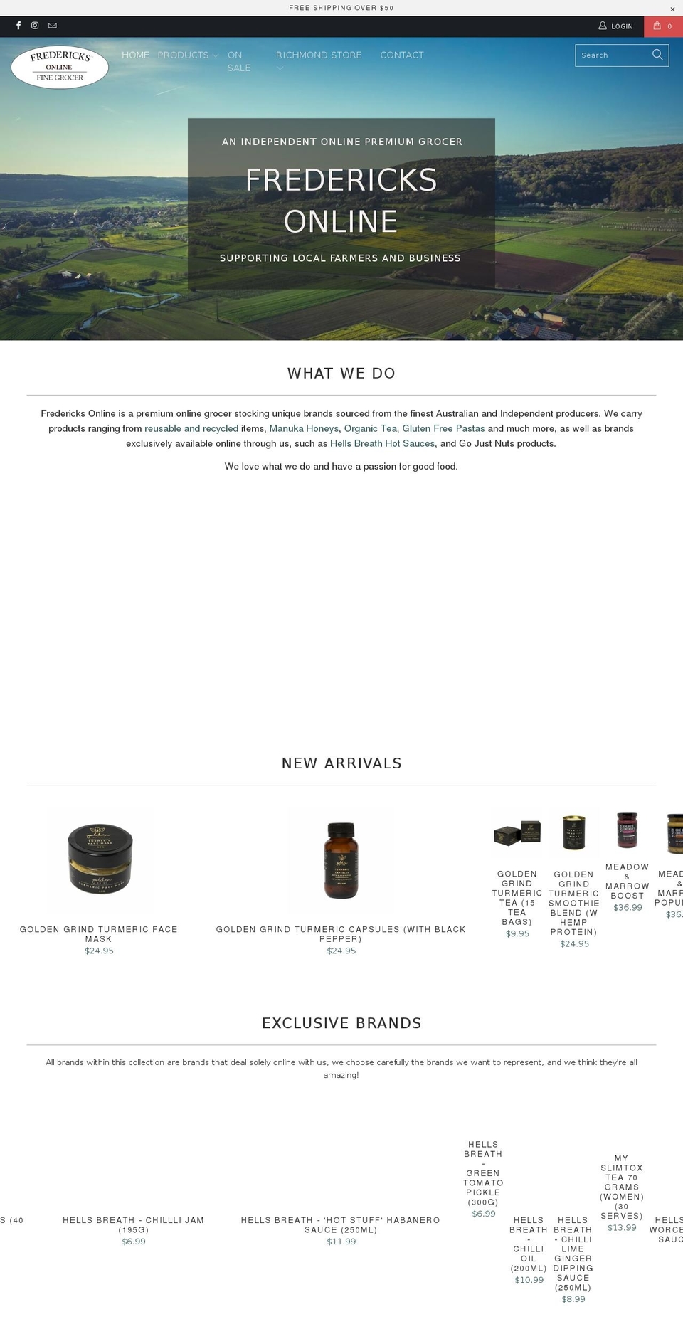 fredericksrichmond.com — Shopify storefront screenshot