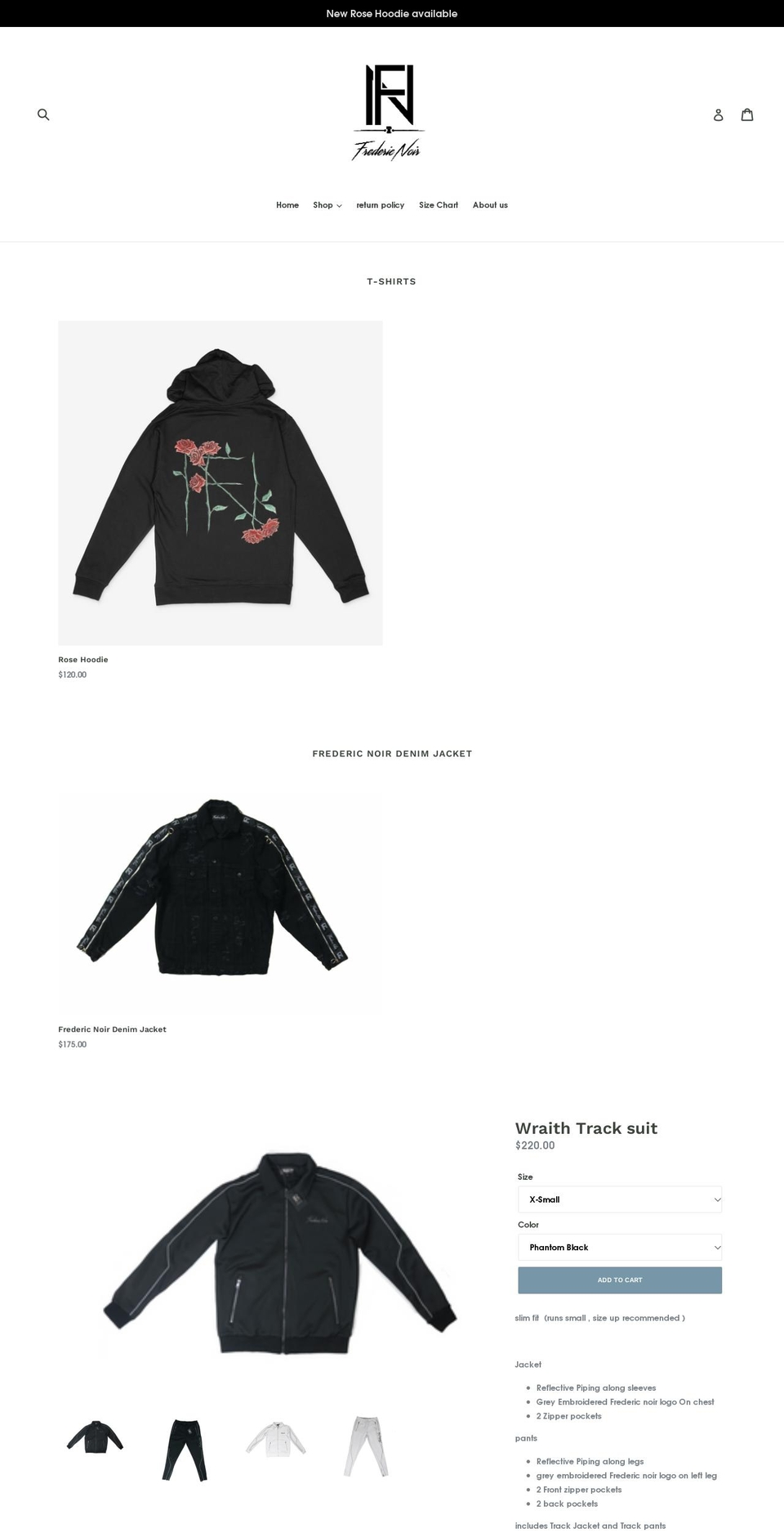 fredericnoir.com shopify website screenshot