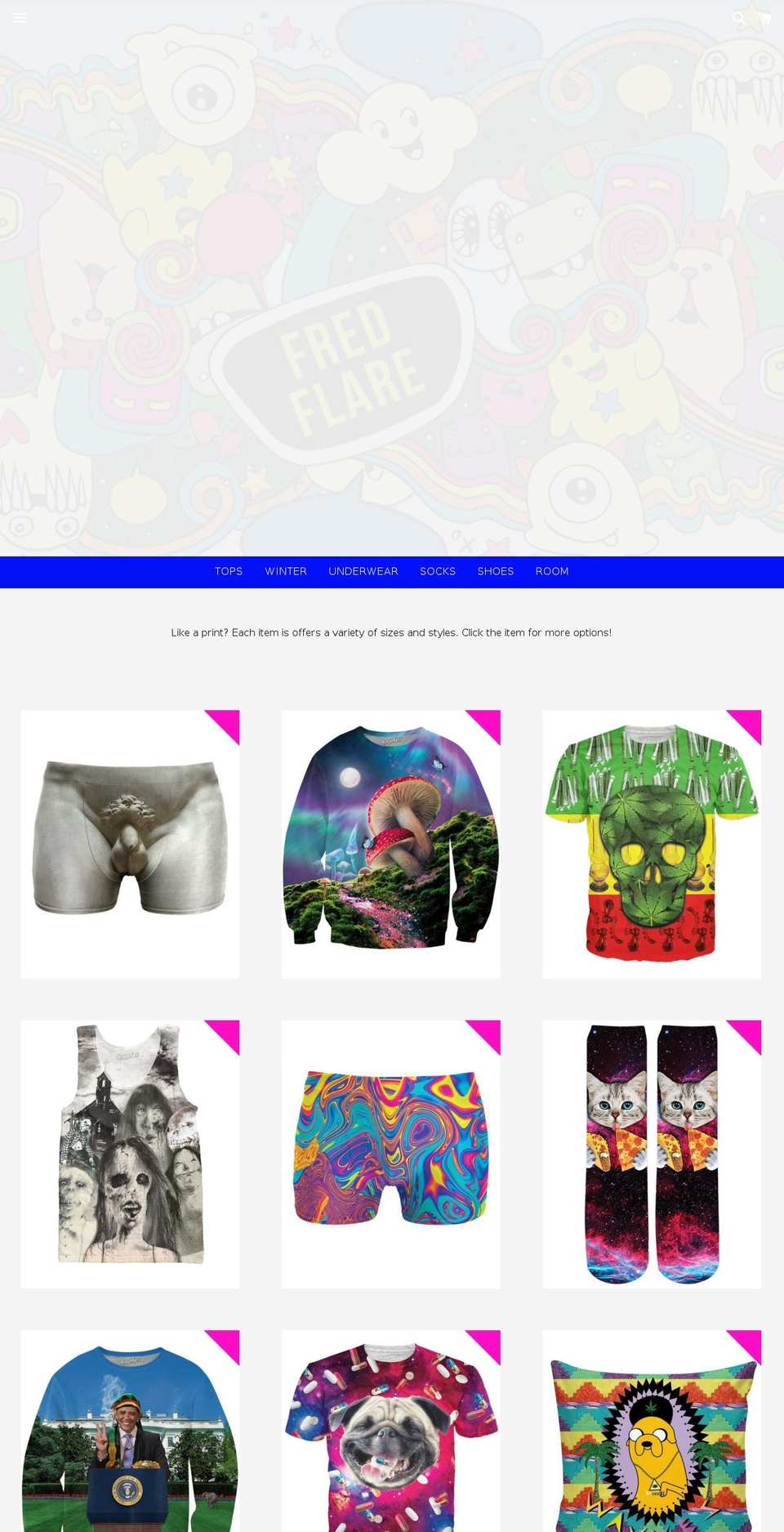 fredflare.com shopify website screenshot
