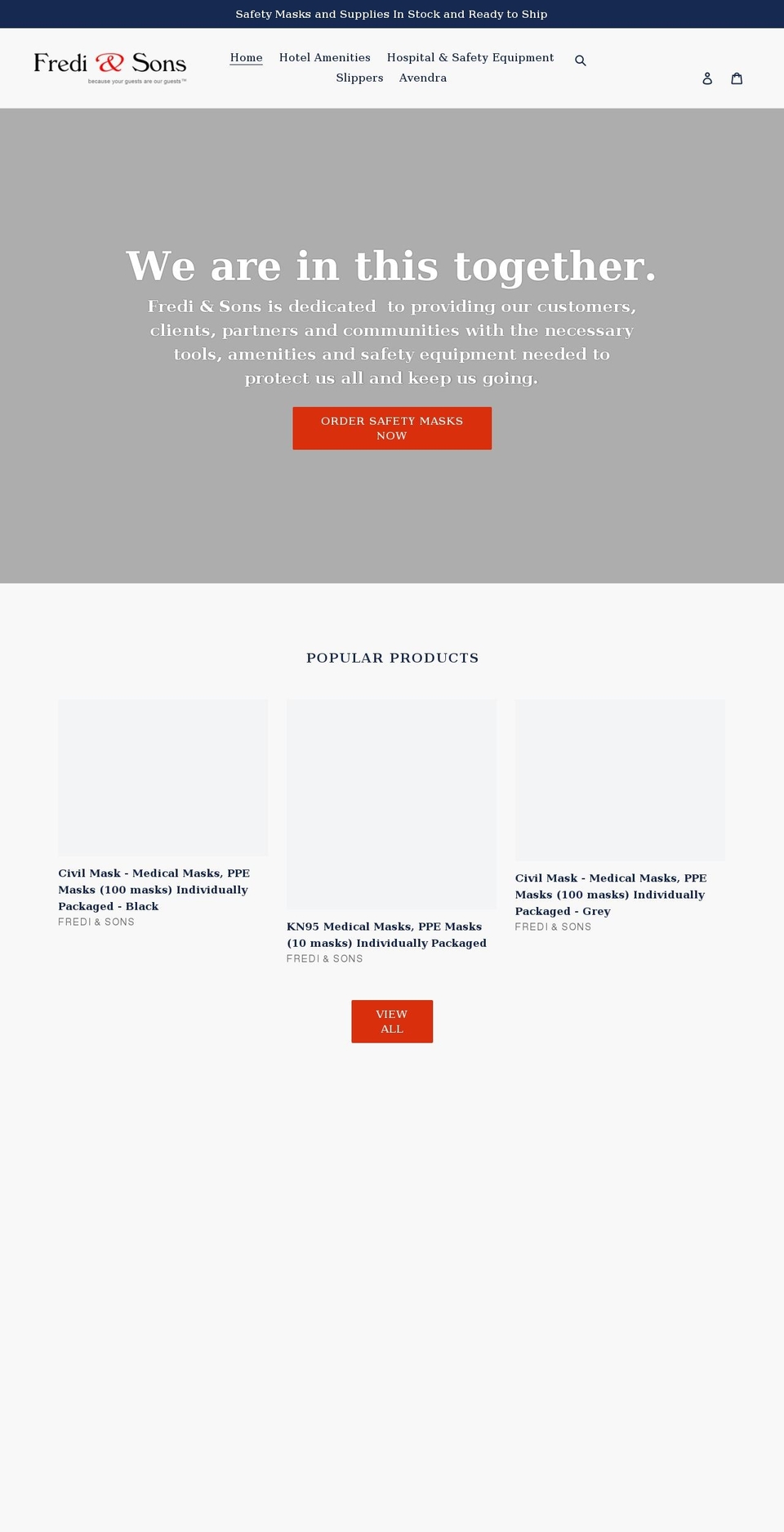 frediandsons.com shopify website screenshot