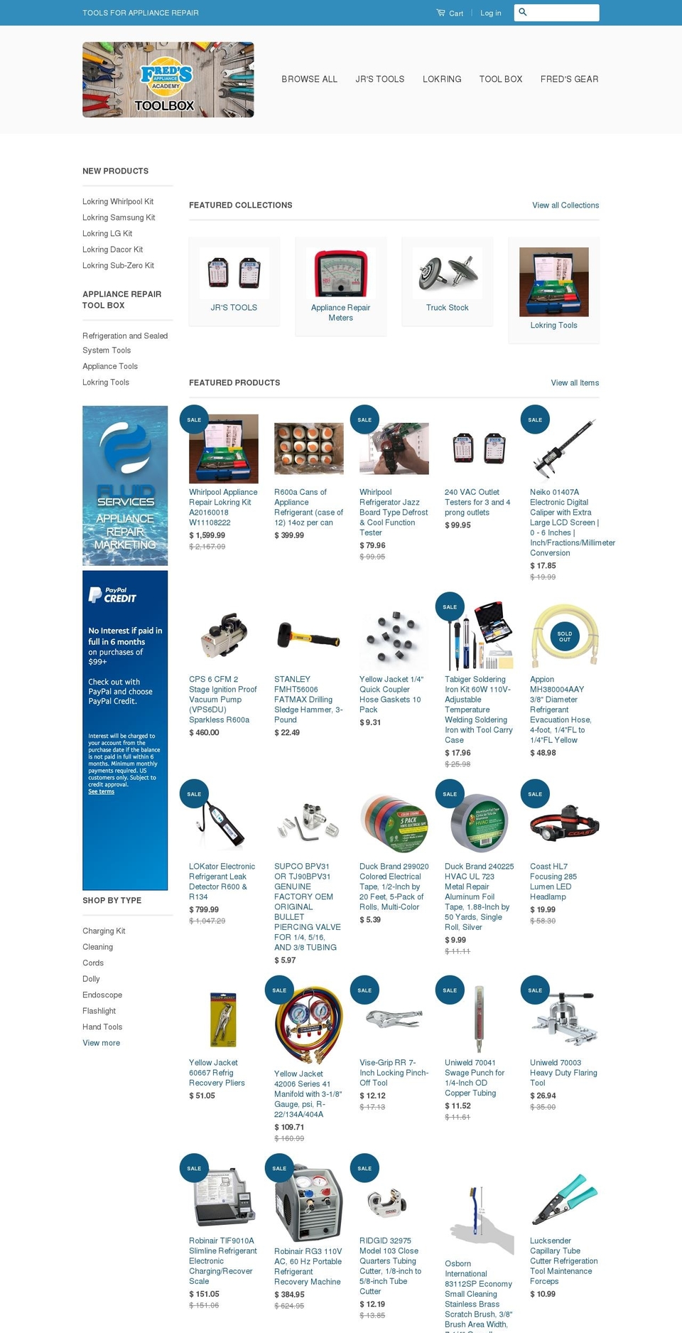 fredsappliancetools.com — Shopify storefront screenshot