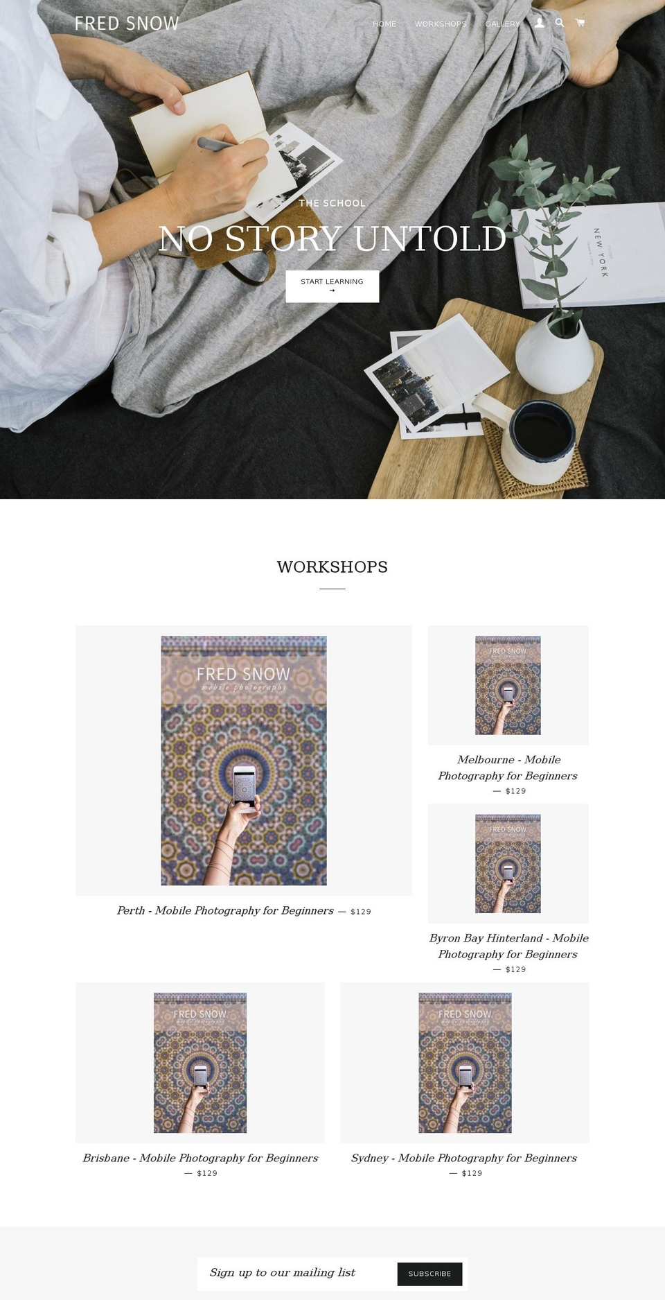 fredsnowstore.com — Shopify storefront screenshot